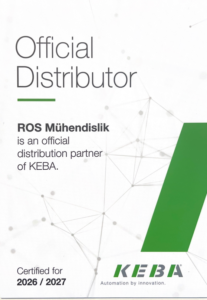 ROS Mühendislik KEBA Resmi distribütör partner sertifikası
